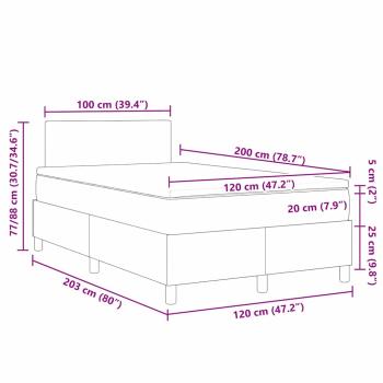 Boxspringbett mit Matratzencreme 120x200 cm Corduroy-Stoff