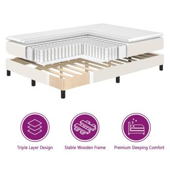 Boxspringbett mit Matratzencreme 120x200 cm Corduroy-Stoff