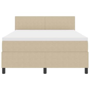 Boxspringbett mit Matratze in Hellgrün Grau 140x200 cm aus Cord-Stoff