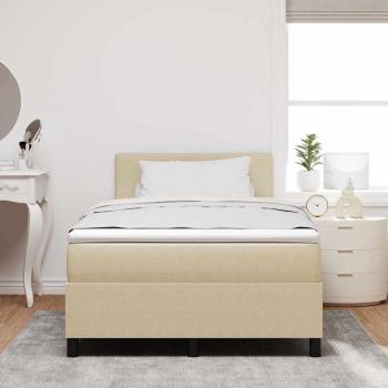 Boxspringbett mit Matratze & LED-Licht Beig Grau 120x200 cm Cordstoff