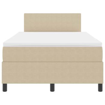 Boxspringbett mit Matratze & LED-Licht Beig Grau 120x200 cm Cordstoff