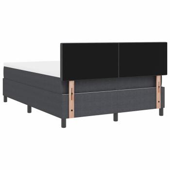 Boxspringbett mit Matratze&LED Dunkelgrau 160x200 cm Samtstoff