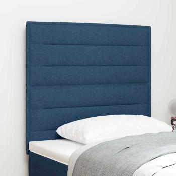 ARDEBO.de - Kopfteil Linien Design Blau 80 cm Stoff