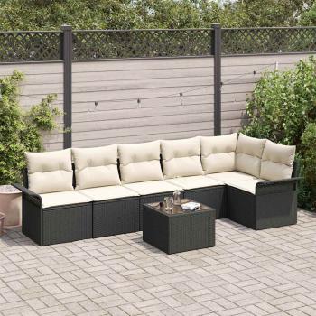 ARDEBO.de - 6-teiliges Garten Sofa Set mit Kissen in Braun Poly Rattan