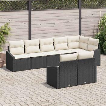 ARDEBO.de - Garten-Sofa-Set Set aus 8 Schwarz Rattan Garten-Sofa-Set