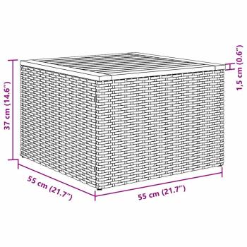 8-teiliges Garten-Sofa-Set mit Kissen Beige Poly Rattan Akazie