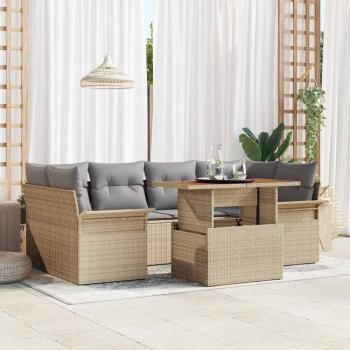 ARDEBO.de - Garten-Sofa-Set 7 stk. Beige und Hellgrau
