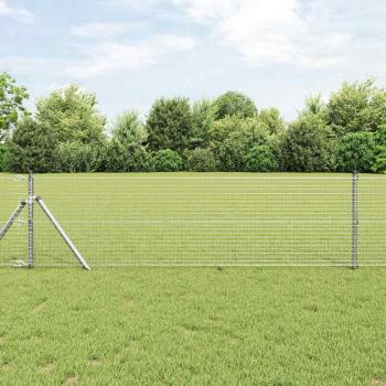 ARDEBO.de - Geknoteter Drahtzaun mit 7 Pfosten 0,4x10 m aus feuerverzinktem Stahl