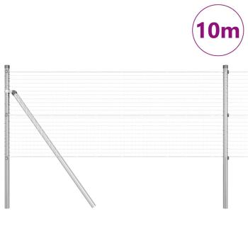 Geknoteter Drahtzaun mit 7 Pfosten 0,4x10 m aus feuerverzinktem Stahl