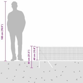 Verzinkter Drahtzaun mit 13 Pfosten 0.4x50 m Verzinkter Stahl