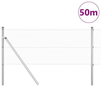 Verzinkter Drahtzaun mit 13 Pfosten 0.4x50 m Verzinkter Stahl