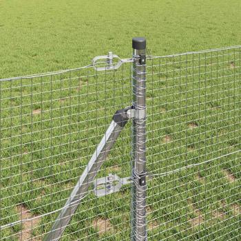 Geschweißter Drahtzaun mit 13 Pfosten 0.5x50 m Verzinkter Stahl