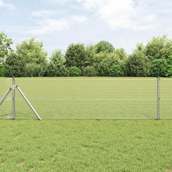 ARDEBO.de - Geschweißter Drahtzaun mit 13 Pfosten 0,4x100 m Verzinkter Stahl