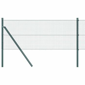 Schweißgitterzaun mit 7 Pfosten Grün 0,4x10 m Stahl