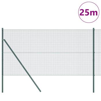 Geschweißter Drahtzaun, bodenverankert 25 x 1,4 m Grün Netz