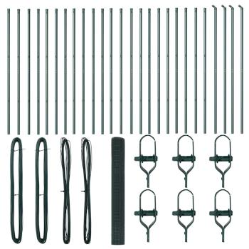Schweißdrahtzaun mit 13 Pfosten Grün 1,4x50 m Stahl