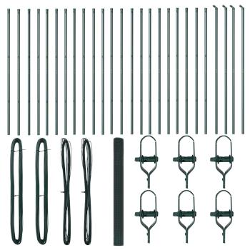 Geschweißter Drahtzaun mit 13 Pfosten Grün 1,5 x 50 m Stahl