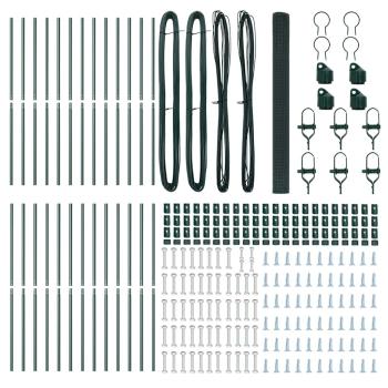 Geschweißter Drahtzaun mit 13 Pfosten Grün 1,5 x 50 m Stahl