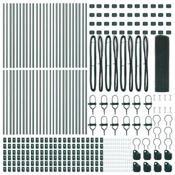 Geschweißter Drahtzaun mit 13 Pfosten Grün 0.5x100 m Stahl