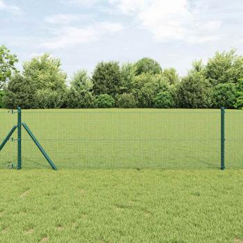 ARDEBO.de - Schweißdrahtzaun mit 13 Pfosten Grün 0.6x100 m Stahl