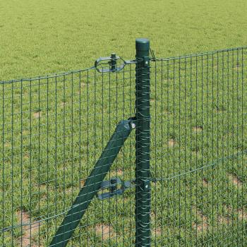 Schweißdrahtzaun mit 13 Pfosten Grün 0.6x100 m Stahl