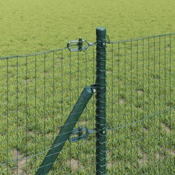 Geschweißter Drahtzaun mit 13 Pfosten Grün 0.8x100m Stahl