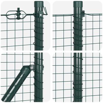Geschweißter Drahtzaun mit 13 Pfosten Grün 0.8x100m Stahl