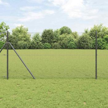 ARDEBO.de - Schweißdrahtzaun mit 7 Pfosten Grau 1.2x10 m Stahl