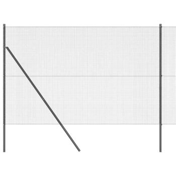 Schweißdrahtzaun mit 7 Pfosten Grau 1.6x10 m Stahl