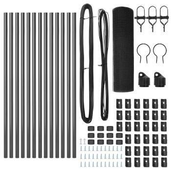 Zaunpfosten-Set 2er Set Grau Metall 25 x 0,5 m Langlebig