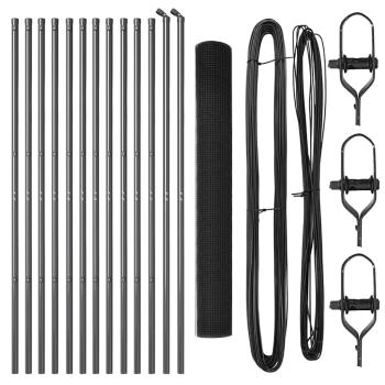 Zaunpfosten-Set 2er Set Grau Metall, Kunststoff 25 x 1 m Robust