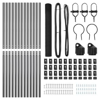 Zaunpfosten-Set 2er Set Grau Metall, Kunststoff 25 x 1 m Robust
