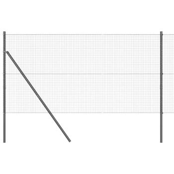 Schweißdrahtzaun mit 13 Pfosten Grau 1.2x25 m Stahl