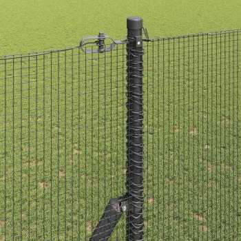 Schweißdrahtzaun mit 13 Pfosten Grau 1,5x50 m Stahl