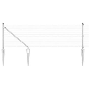 Geschweißter Maschendrahtzaun mit 7 Spike-Posts 0,6x10 m Verzinkter Stahl