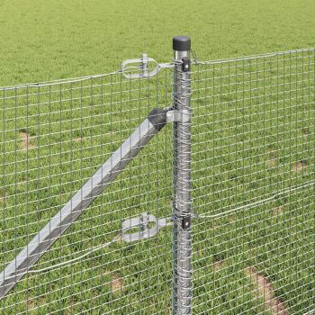 Geschweißter Maschendrahtzaun mit 7 Spike-Posts 0,6x10 m Verzinkter Stahl