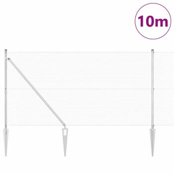 Schweißgitterzaun mit 7 Spike-Posten 10 x 1,4 m verzinkter Stahl