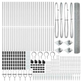 Geschweißter Drahtzaun mit 13 Erdnägeln 1.4x50 m Feuerverzinkter Stahl