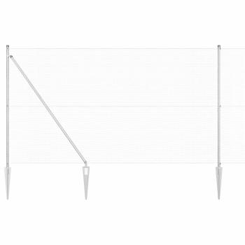 Schweissdrahtzaun mit 13 Spike-Pfosten 1,5x50 m Verzinkter Stahl
