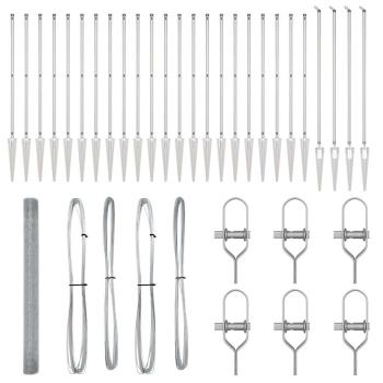 Schweissdrahtzaun mit 13 Spike-Pfosten 1,5x50 m Verzinkter Stahl