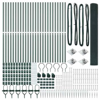 Geschweißter Drahtzaun mit 13 Erdnägeln Grün 1,4 x 50 m Stahl