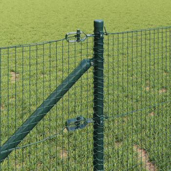 geschweißte Drahtzaun mit 13 Spike-Posten Grün 0.4x100 m Stahl