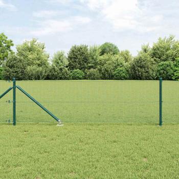 ARDEBO.de - geschweißter Drahtzaun mit 13 Spike-Pfosten Grün 0,5x100 m Stahl