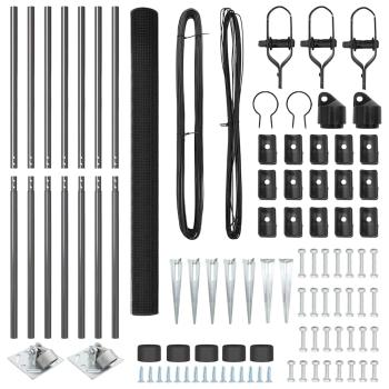 Geschweißter Drahtzaun mit 7 Spike-Posts Grau 1,5x10 m Stahl