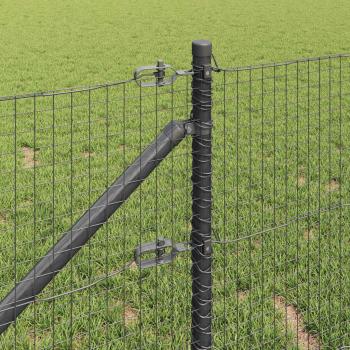 Schweißdrahtzaun mit 13 Spike-Posten Grau 0,6 x 50 m Stahl
