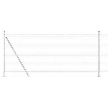 Geschweißter Drahtzaun mit 7 Flanschpfosten 0.8x10 m Verzinkter Stahl