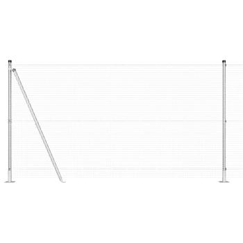 Gegenspanndrahtzaun mit 7 Flanschpfosten 1.2x10 m Feuerverzinkter Stahl