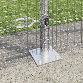 geschweißter Drahtzaun mit 13 Flanschpfosten 1,4x50 m Verzinkter Stahl