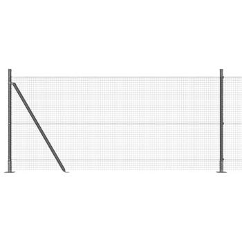 Geschweißter Drahtzaun mit 13 Flanschpfosten Grau 0.8x100 m Stahl