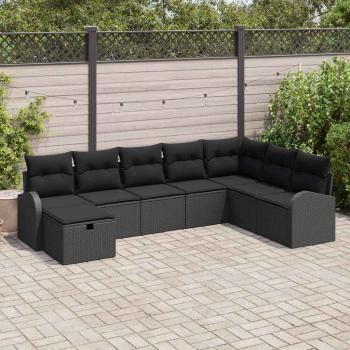 ARDEBO.de - Sofa Set 8 Stk. Schwarz Poly-Rattan